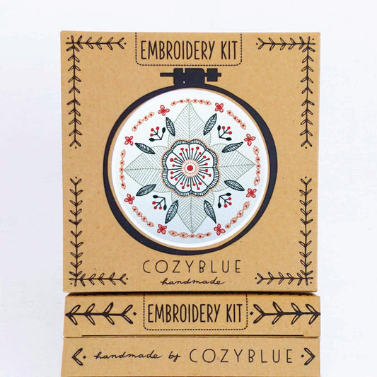 CozyBlue - Floral Mandala Embroidery Kit - Default - gatherhereonline.sbs