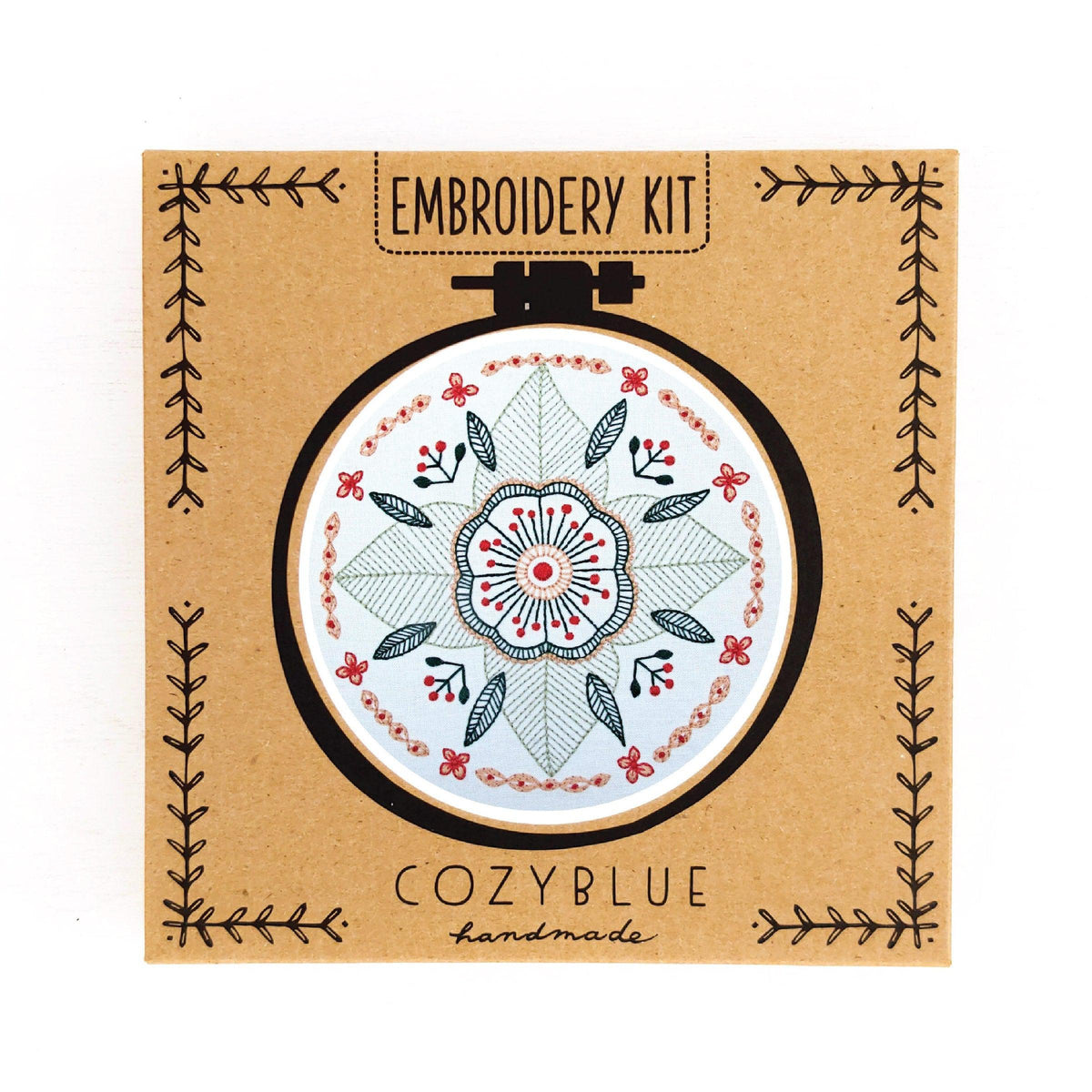 CozyBlue - Floral Mandala Embroidery Kit - Default - gatherhereonline.sbs