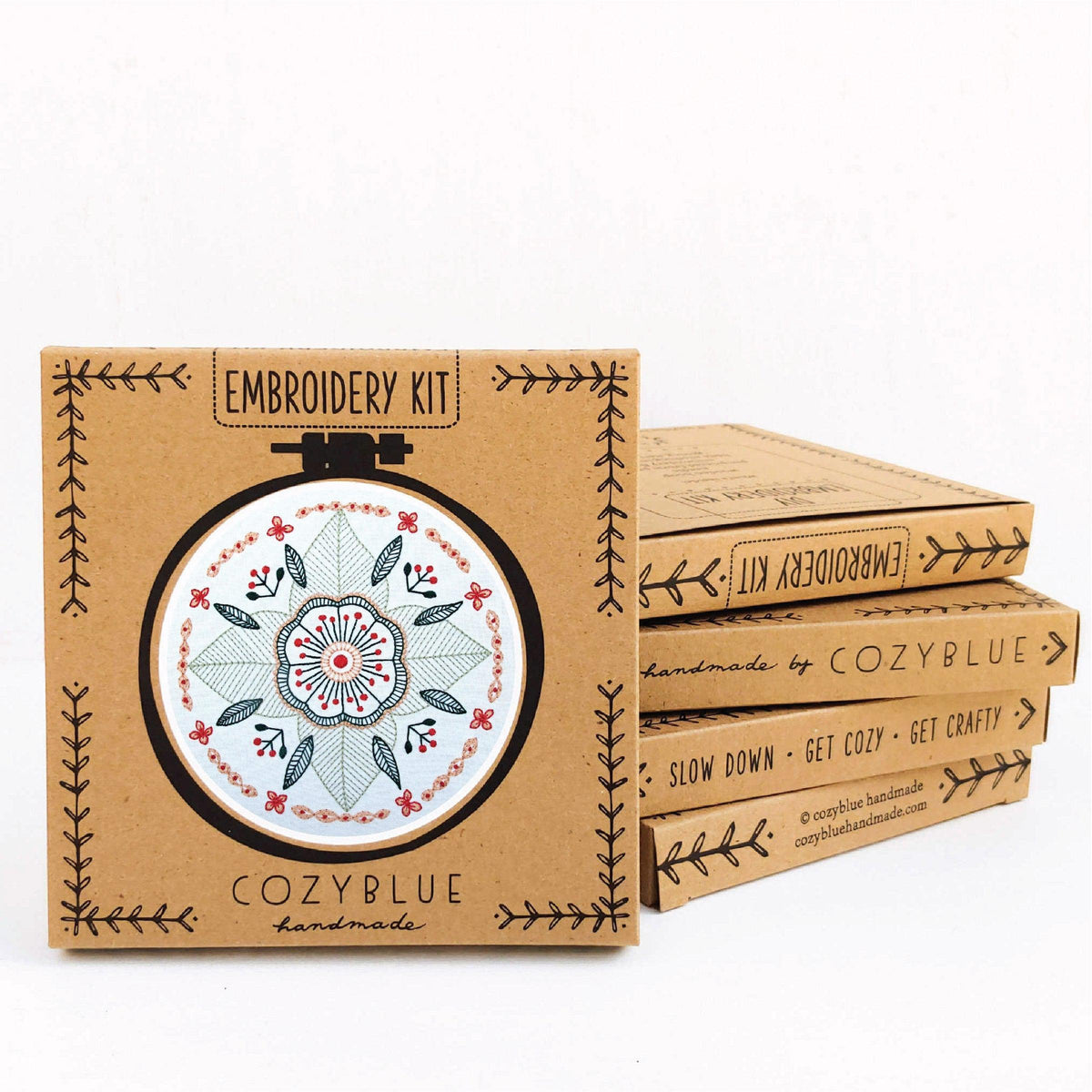 CozyBlue - Floral Mandala Embroidery Kit - Default - gatherhereonline.sbs