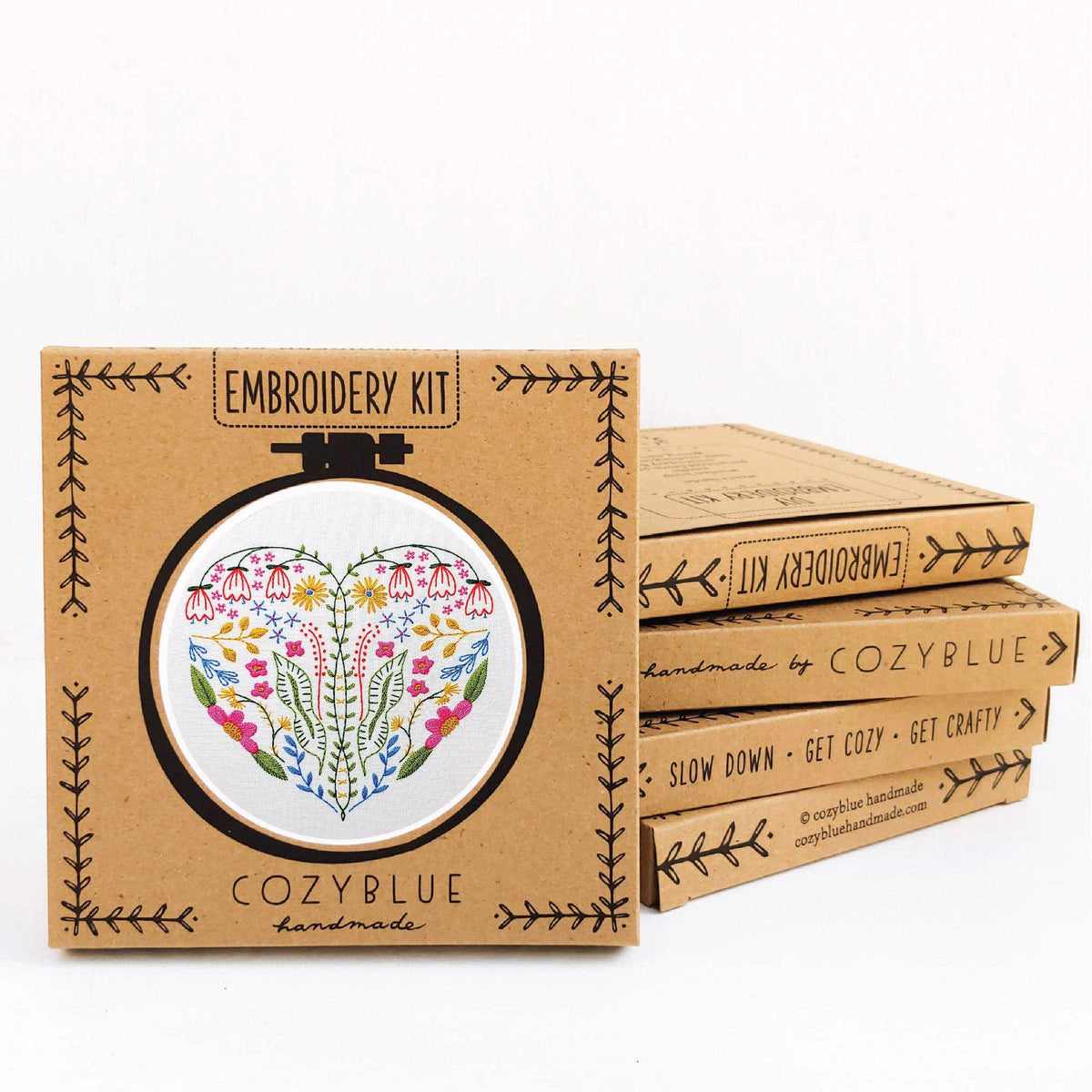 CozyBlue - Full Heart embroidery kit - Default - gatherhereonline.sbs