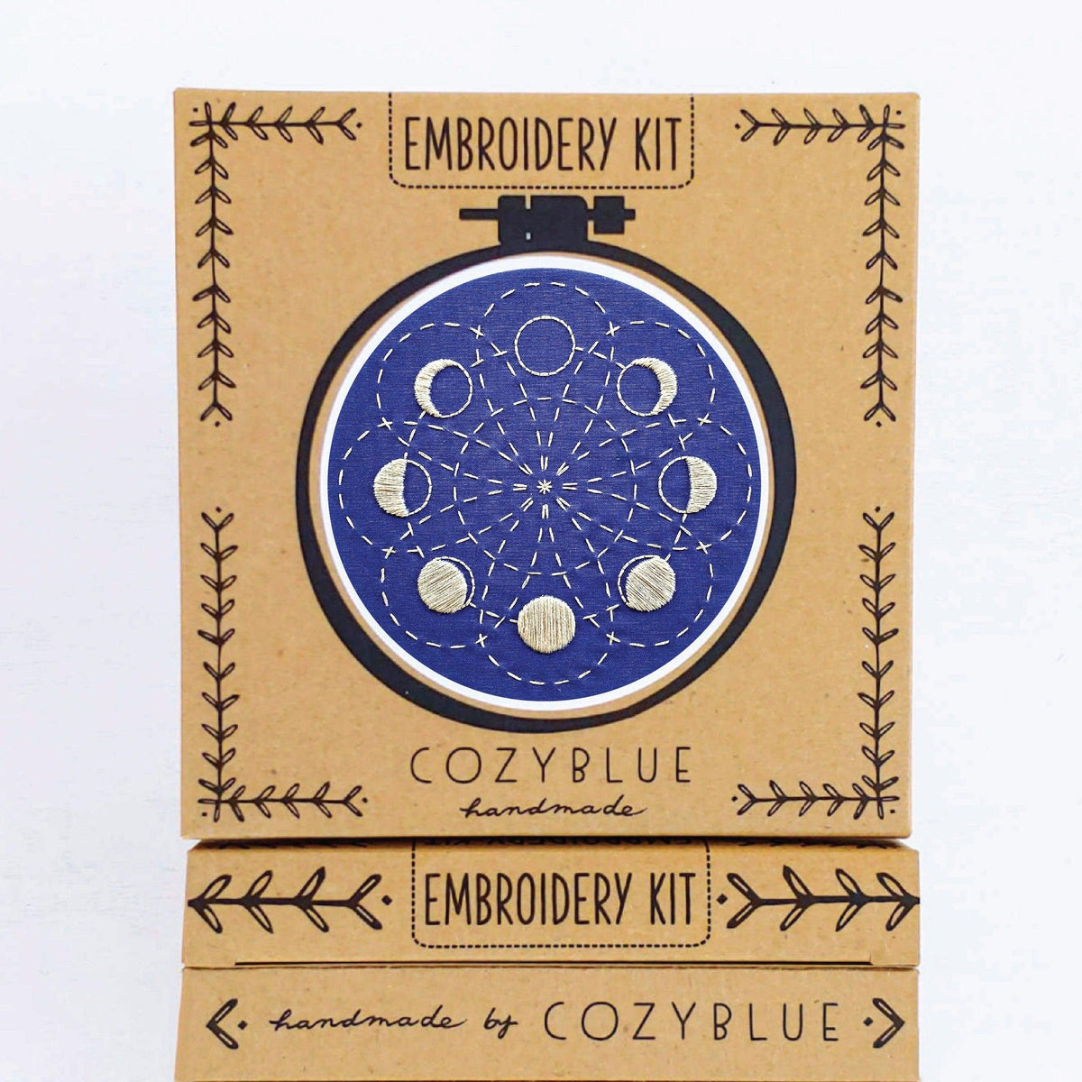 CozyBlue - Lunar Blossom embroidery kit - Default - gatherhereonline.sbs
