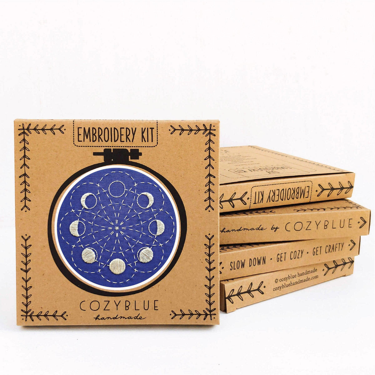 CozyBlue - Lunar Blossom embroidery kit - Default - gatherhereonline.sbs