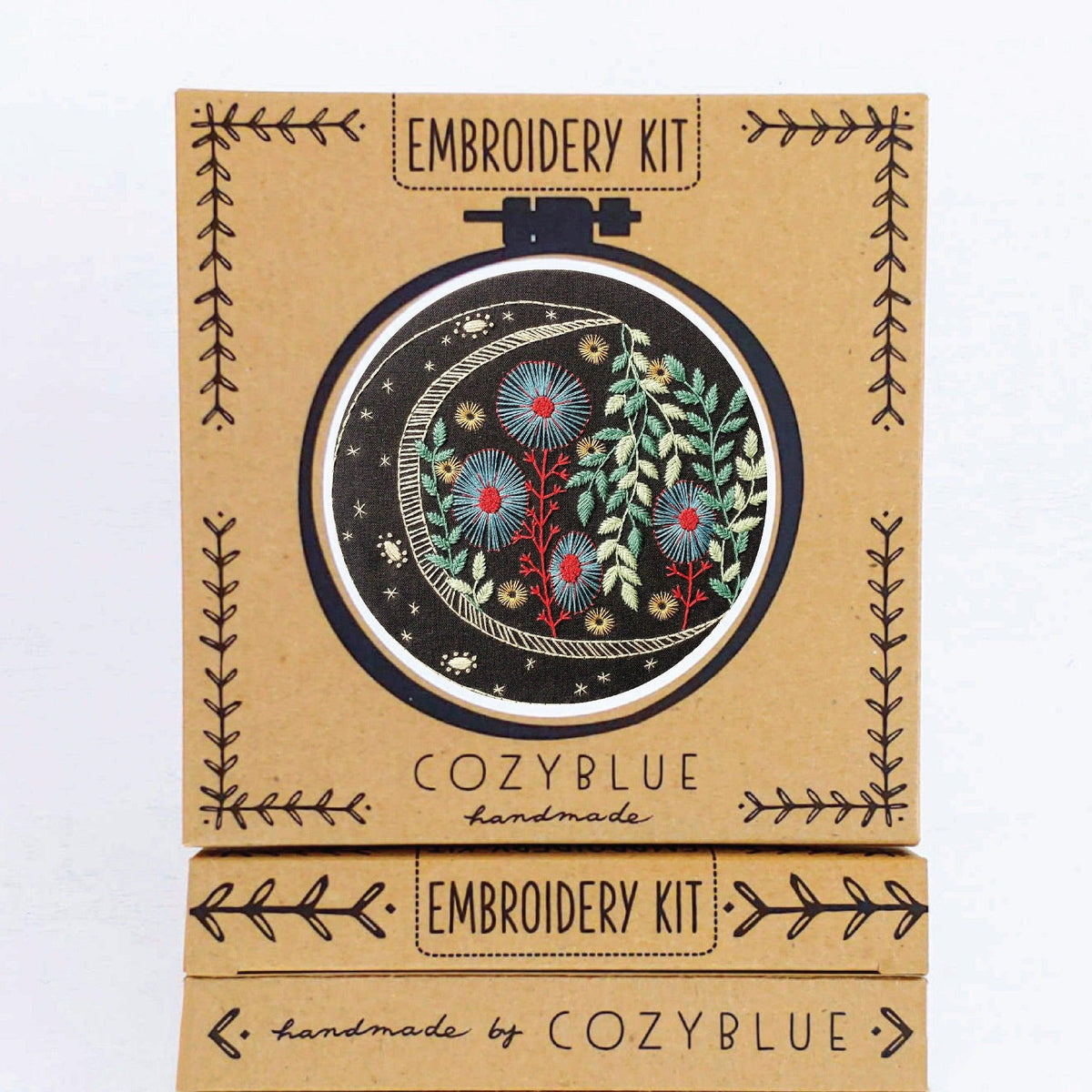 CozyBlue - Night Garden Embroidery Kit - Default - gatherhereonline.sbs