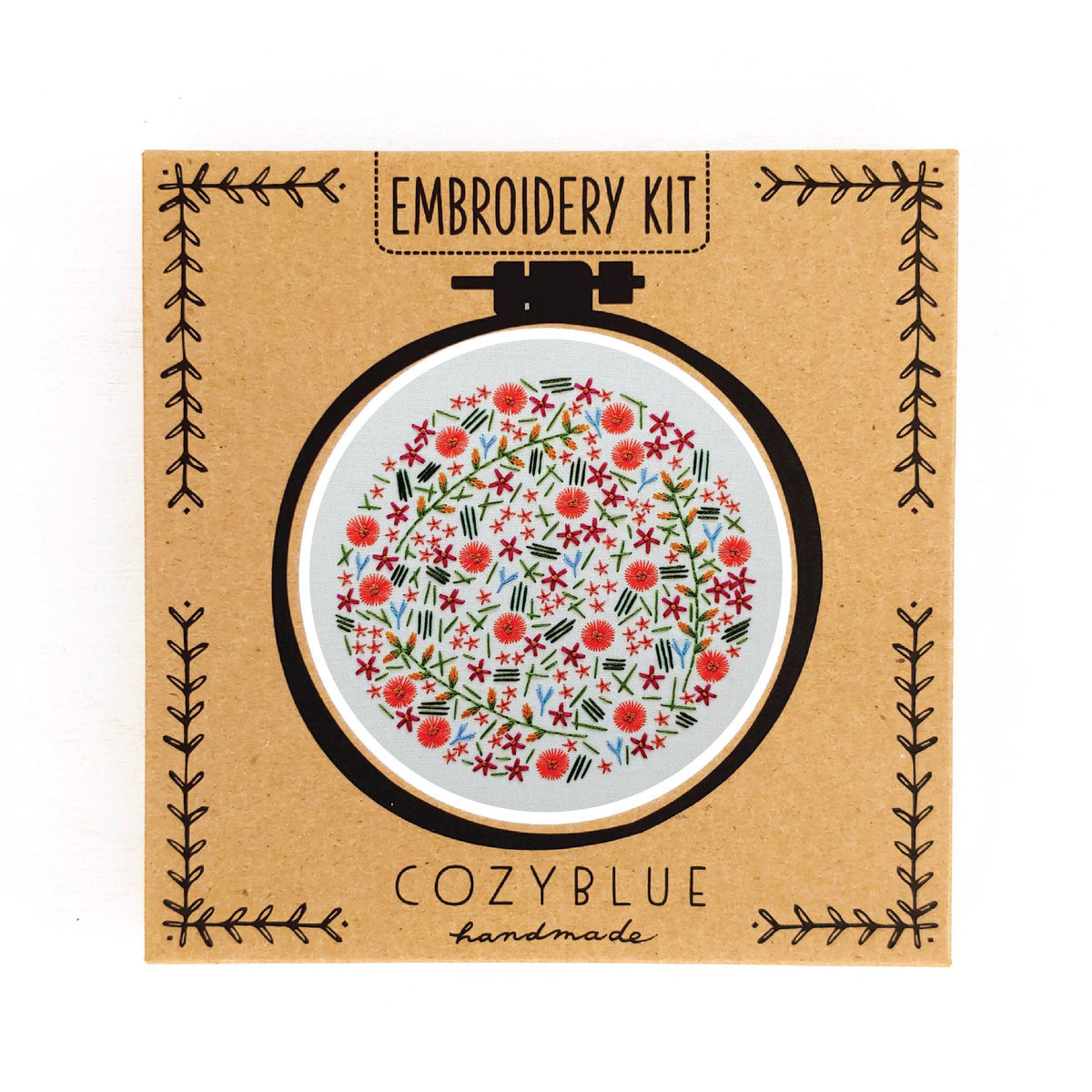 CozyBlue-Wildflower Meadow Embroidery Kit-embroidery/xstitch kit-gather here online