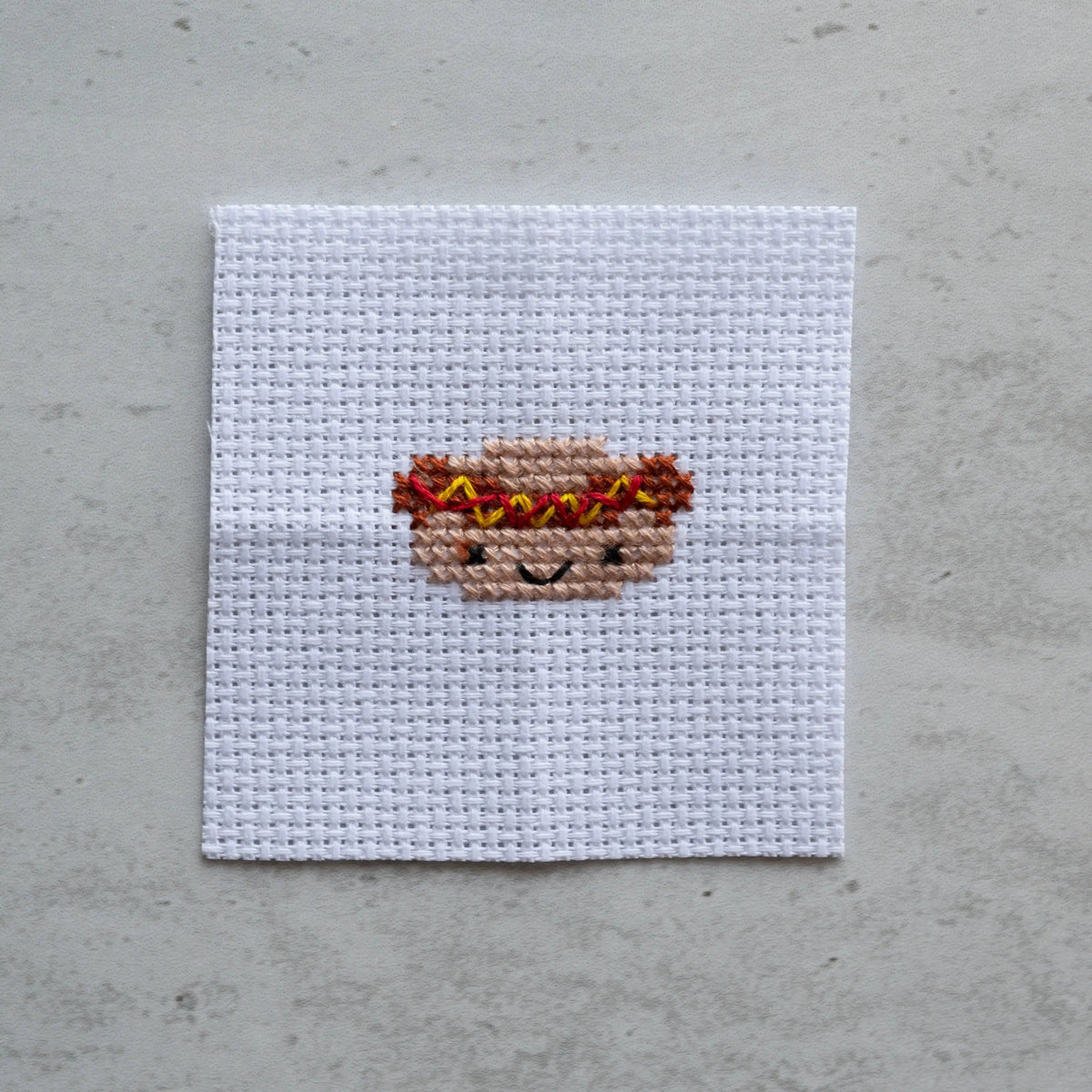 Marvling Bros-Kawaii Hot Dog Mini Cross Stitch Kit in a Matchbox-xstitch kit-gather here online
