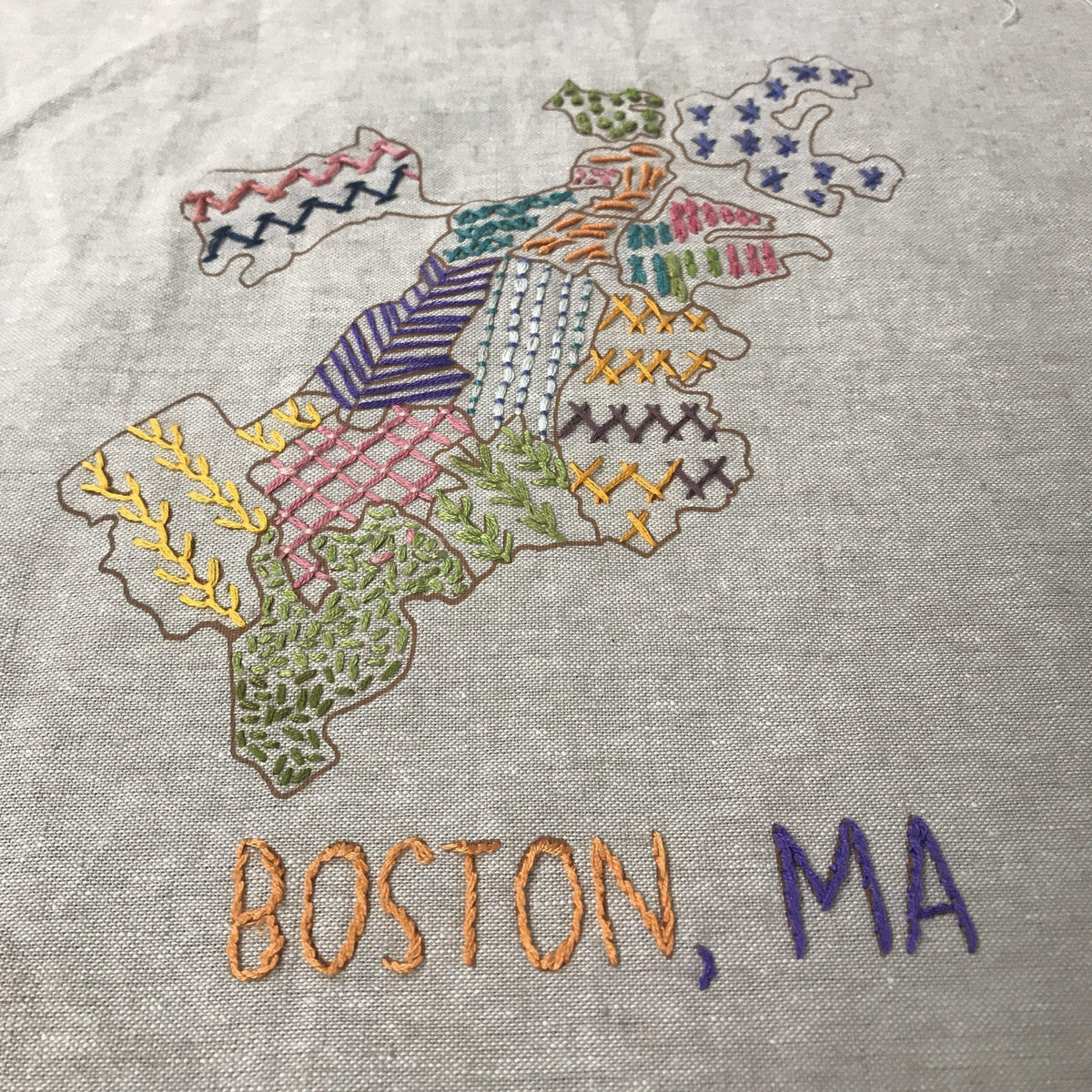 gather here - Our Fair City Boston Embroidery Kit - - gatherhereonline.sbs