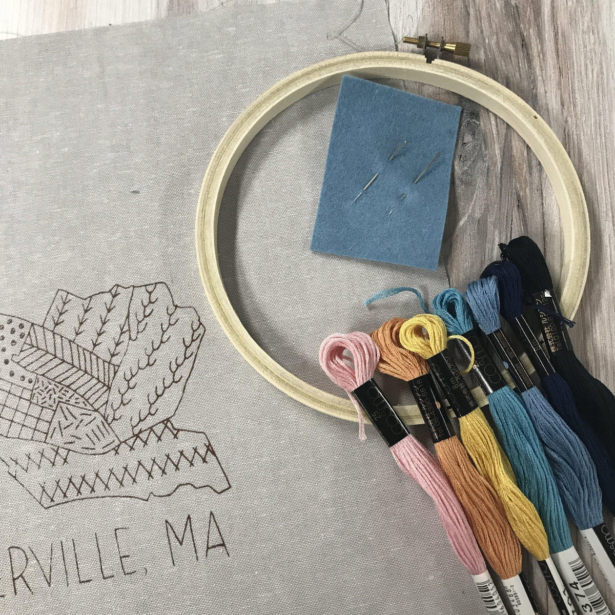 gather here - Our Fair City Somerville Embroidery Kit - Winter - gatherhereonline.sbs