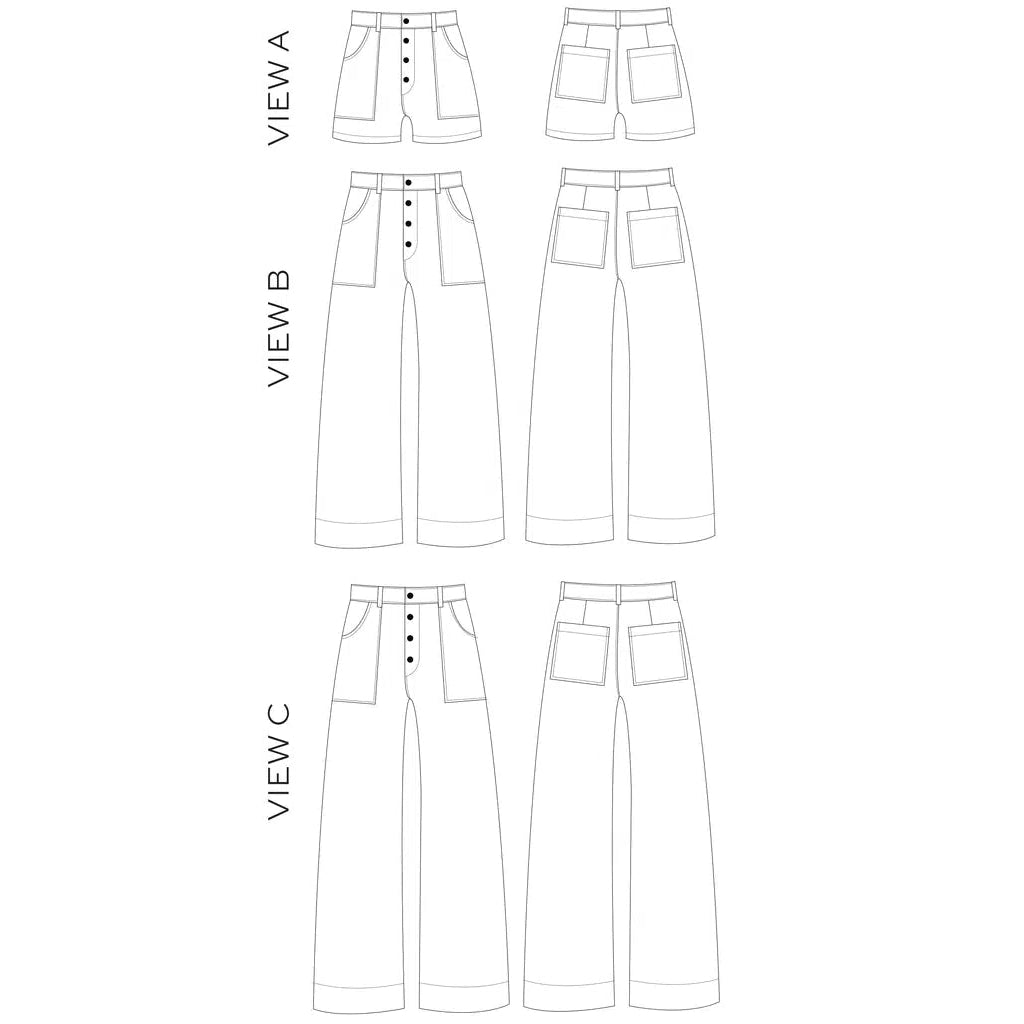 True Bias-Lander Pant & Short Pattern-sewing pattern-gather here online