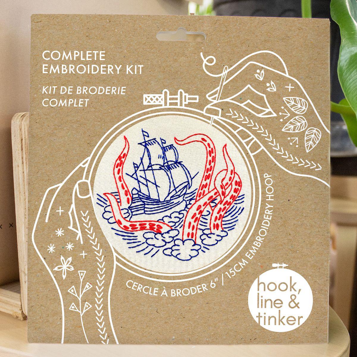 Hook, Line & Tinker-Release The Kraken Embroidery Kit-embroidery kit-gather here online