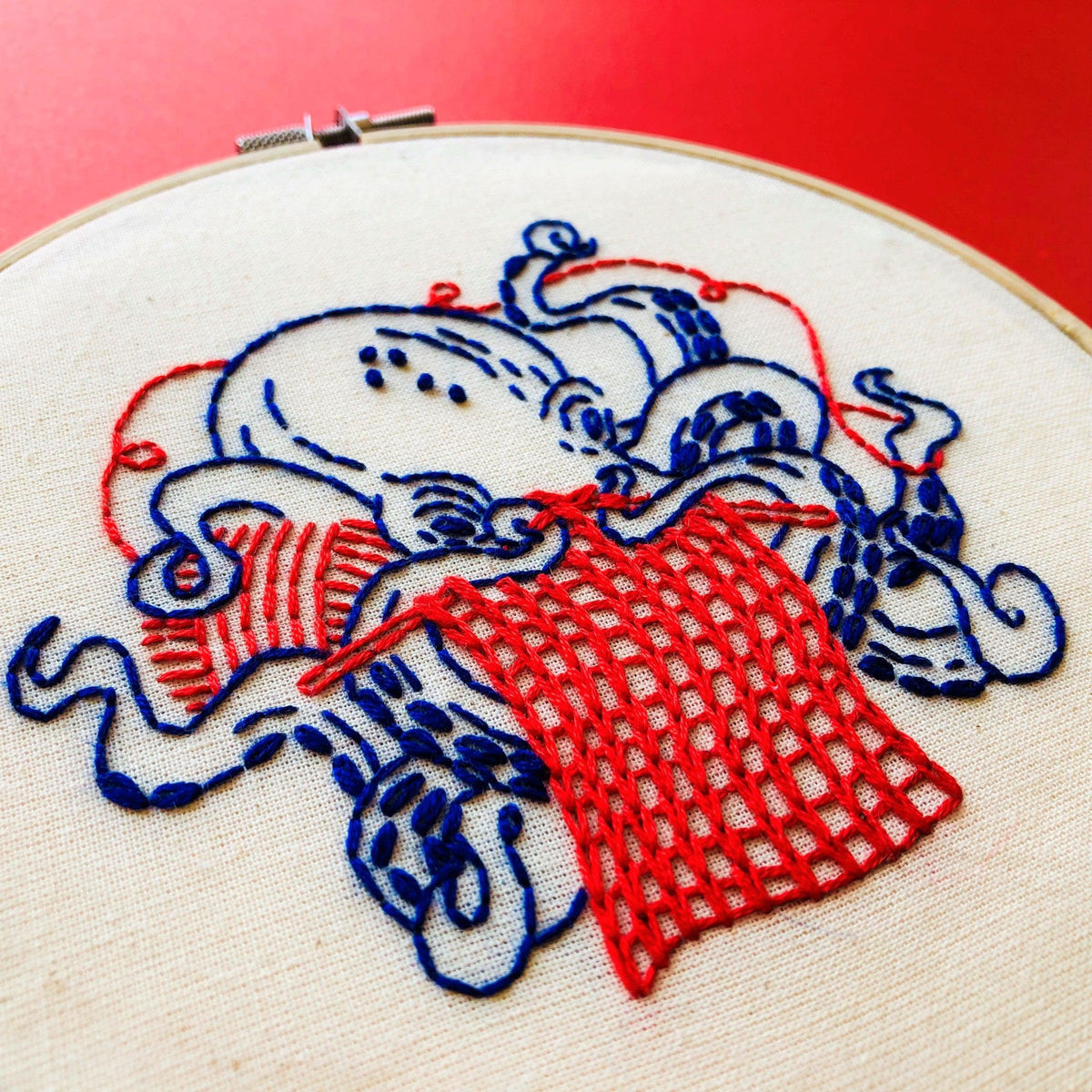 Hook, Line & Tinker-Industrious Octopus Embroidery Kit-embroidery kit-gather here online