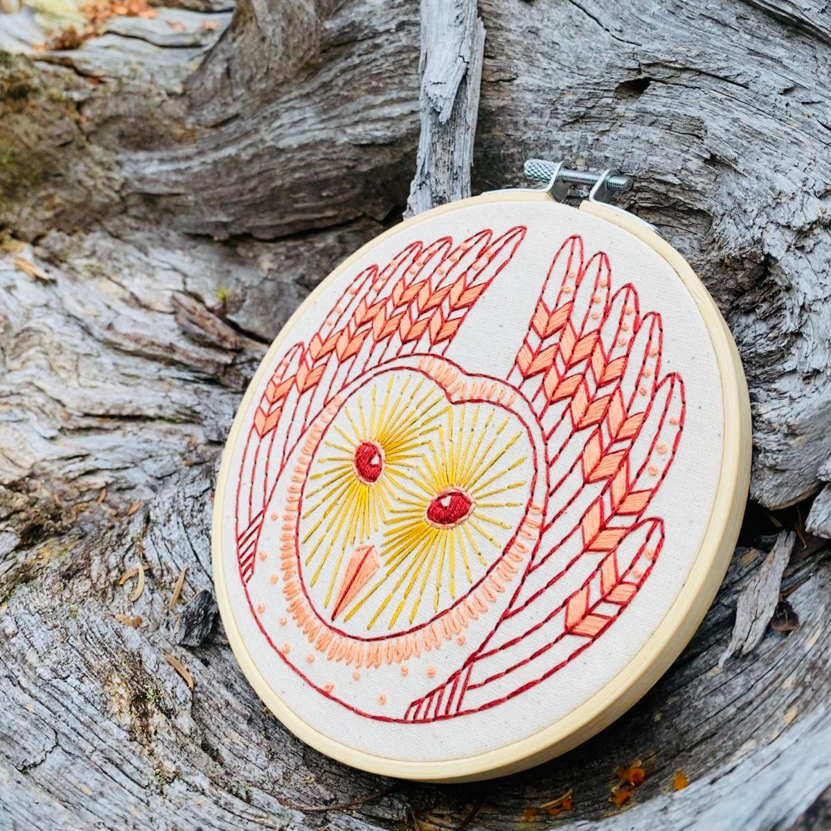Hook, Line & Tinker-Barn Owl Embroidery Kit-embroidery kit-gather here online