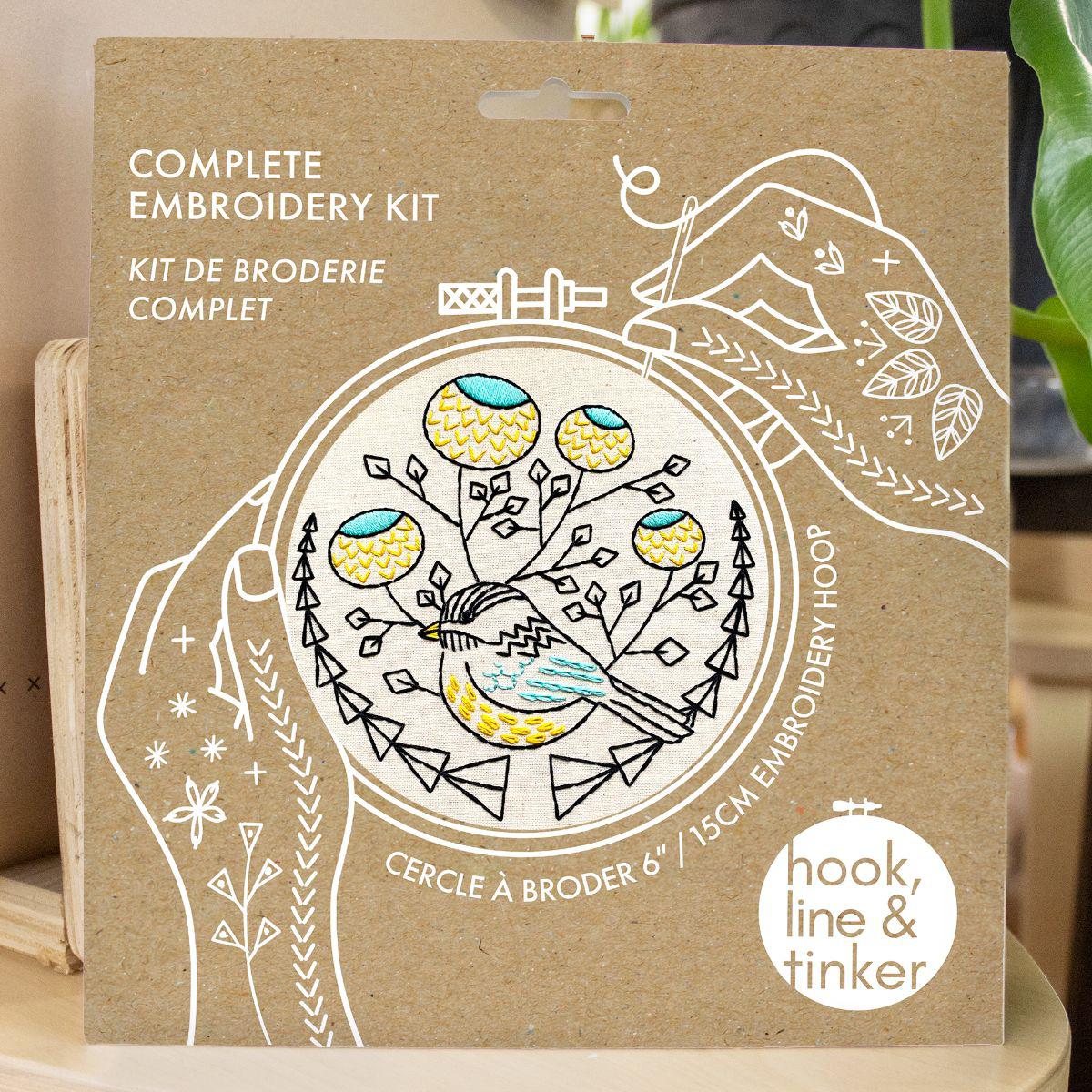 Hook, Line & Tinker-Chickadee Embroidery Kit-embroidery kit-gather here online